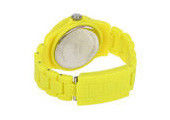 Yellow Analog Japan Movement Plastic Ladies Quartz Wrist Watch With PC Strap