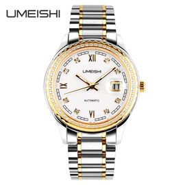 43mm Case Stainless Steel Quartz Watch , 50M Waterproof Hard Glasses Wrist Watch