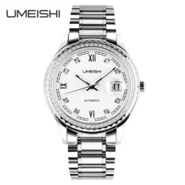 43mm Case Stainless Steel Quartz Watch , 50M Waterproof Hard Glasses Wrist Watch