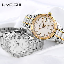 43mm Case Stainless Steel Quartz Watch , 50M Waterproof Hard Glasses Wrist Watch