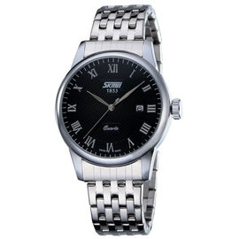 Japanese Battery Operated Stainless Steel Quartz Watch 50m Waterproof Business Style