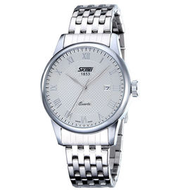 Japanese Battery Operated Stainless Steel Quartz Watch 50m Waterproof Business Style