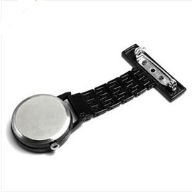 Fancy Black Stainess Steel Quartz Nurse Fob Watch / Gel With logo Print