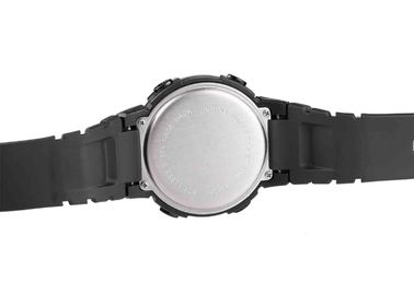 PU Case Anti - shock Black LCD Waterproof Sport Watch / Mens Wrist Watch