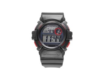 Black Japan Movement LCD Waterproof Sport Watch With EL Backlight  / ABS Case