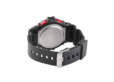 Black Japan Movement LCD Waterproof Sport Watch With EL Backlight  / ABS Case