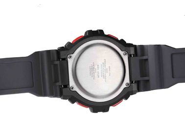 Black Japan Movement LCD Waterproof Sport Watch With EL Backlight  / ABS Case