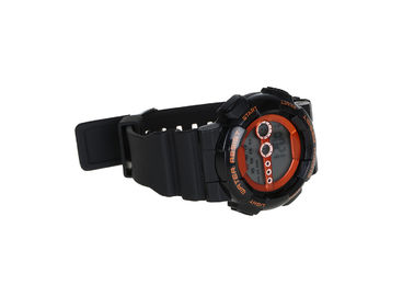 Red Dial 30 M Waterproof Digital Sports Watch Stainless Steel Case PC Band