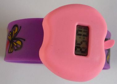 Apple Case Purple Slap Bracelet Silicone Wristband Watches with Precise Quartz Movement