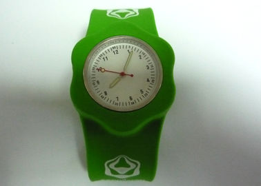 OEM Four Printing Color Rhinestone Slap Silicone wristband Watches for Youth
