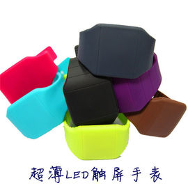 Waterproof Sports Silicone Wristband Watch , Touch Screen Led Watch