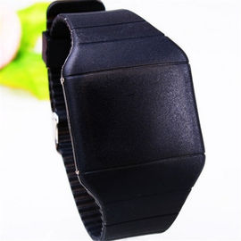 Yellow Mens / Womens Sports Silicone Wristband Digital LED Touch Screen