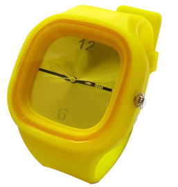Square Jelly Silicone bracelet watch waterproof 3ATM for girls - Big