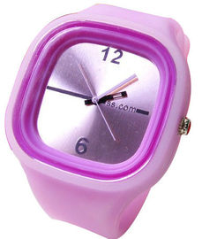 Square Jelly Silicone bracelet watch waterproof 3ATM for girls - Big