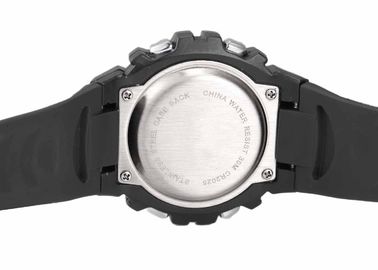PU Plastic Band Male Multifunction LCD Digital Watches With 3 Atm Waterproof