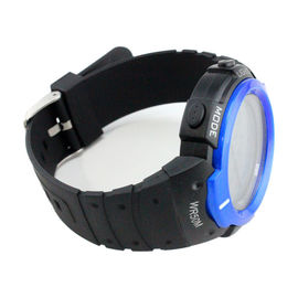 Unisex Mens Digital Sports Watches With Plastic Glass , Rubber Strap Watches