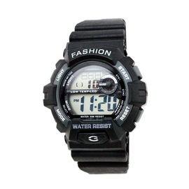 Outdoor Adult Black Strap Digital Wrist Watch 24 Hour System , Water Resistant