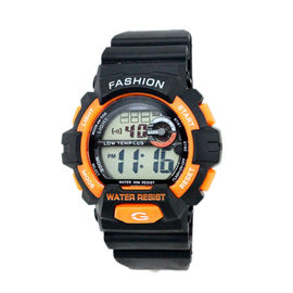 Outdoor Adult Black Strap Digital Wrist Watch 24 Hour System , Water Resistant