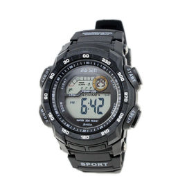 Waterproof Mens Multifunction Digital Watches Tell Day and Date , Black PVC / North
