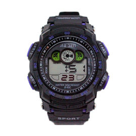 Simple Black Sport Multifunction Digital Mens Watches 3 ATM Waterproof