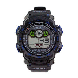 Simple Black Sport Multifunction Digital Mens Watches 3 ATM Waterproof