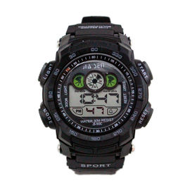 Simple Black Sport Multifunction Digital Mens Watches 3 ATM Waterproof