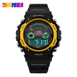 Cool Black Multifunction Digital Watch Water Resistant For Outdoor With Alarm