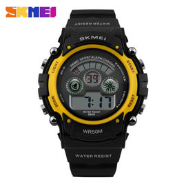 Cool Black Multifunction Digital Watch Water Resistant For Outdoor With Alarm
