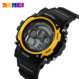 Cool Black Multifunction Digital Watch Water Resistant For Outdoor With Alarm