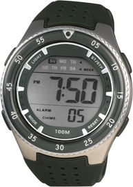 Men Round Sporty Gents Digital Watch With 100m Water Resistant Chronograph