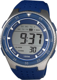 Men Round Sporty Gents Digital Watch With 100m Water Resistant Chronograph
