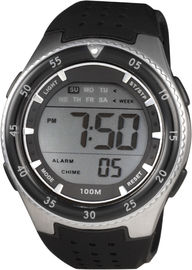Men Round Sporty Gents Digital Watch With 100m Water Resistant Chronograph