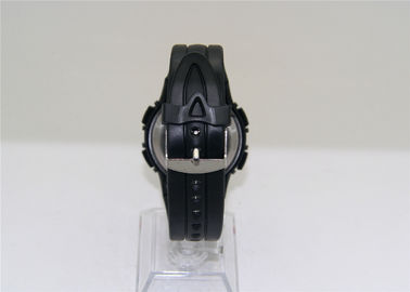 Multifunction digital sports watch with plastic glass PVC strap