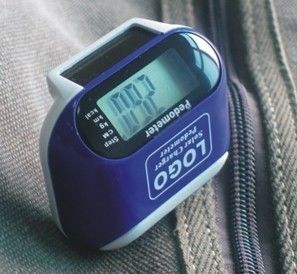 Solar pedometer with distance and calorie function