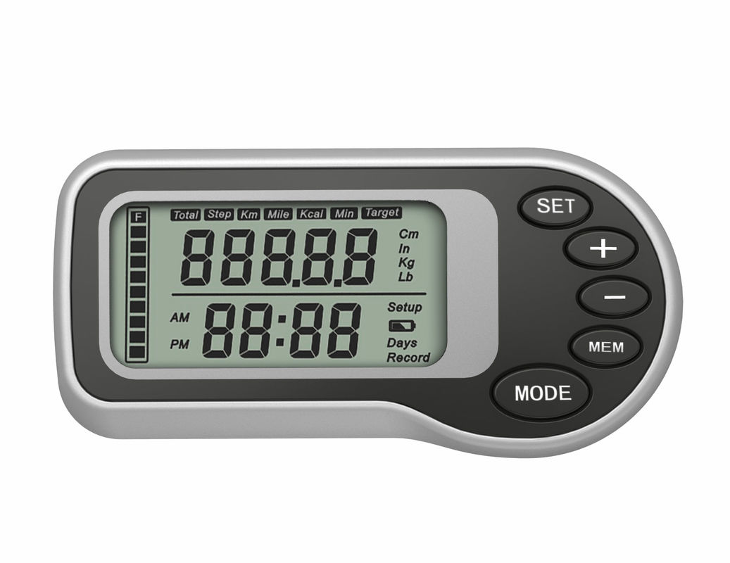 Customized Logo Portable USB Pedometer Steps Calories Works in Pocket