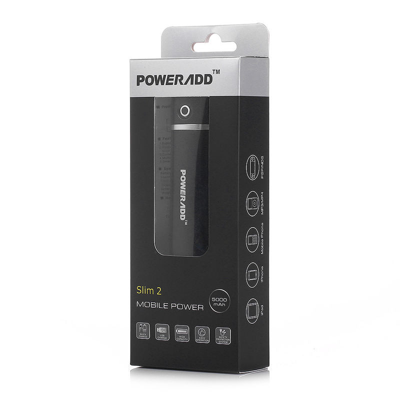 Round Tube Thin Portable Power Bank 5000mAh For Samsung Galaxy S5 LG G3