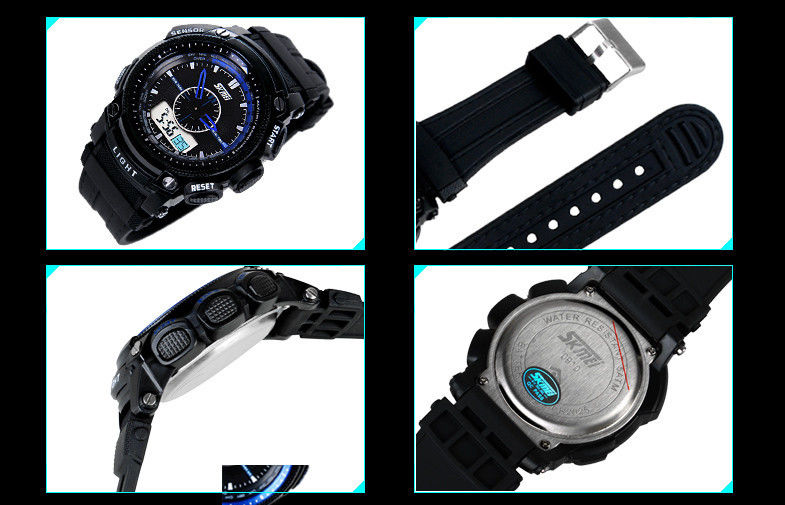 5 ATM Analog Digital Wrist Watch , ABS Case LCD Display Wrist Watches