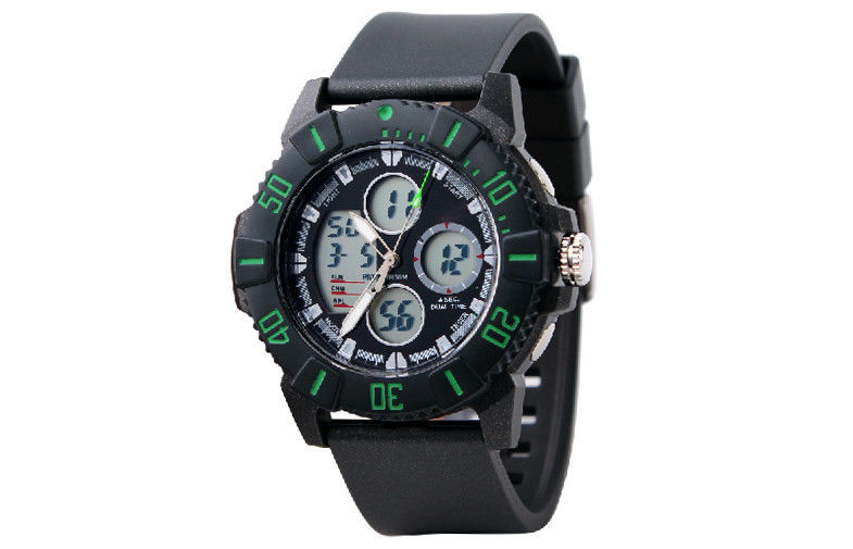 Leisure Unisex EL Backlight 5 ATM Analog Digital Wrist Watch With Rotating Bezel