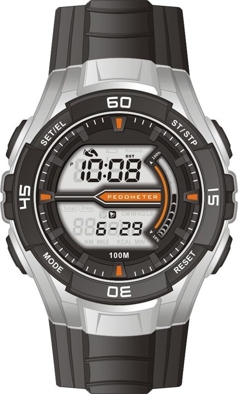 Pedometer Watches Round Sport Digital Watches With 10 ATM Water Proof