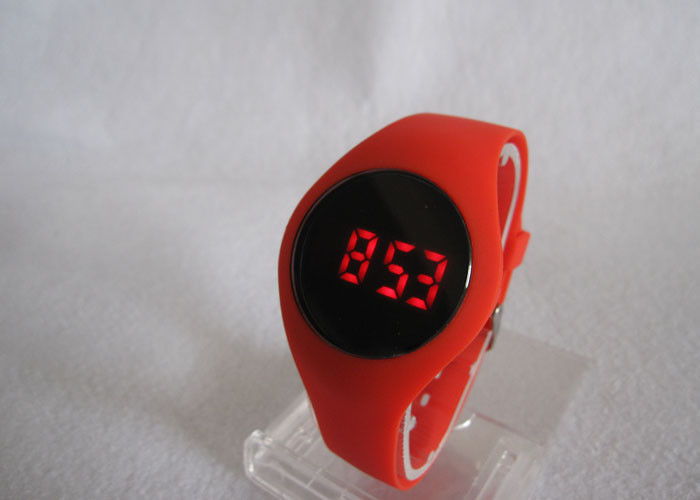 Red Trendy Cool Silicone Touch Screen Digital Wrist Watches For Women