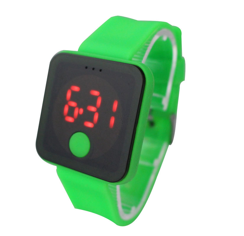 Custom Colorful LED Digital Wrist Watch With Soft Strap , Lithium Battery