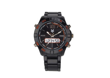 Japan Movement Analog Digital Wrist Watch For Men With EL Back Light Dual Time Display